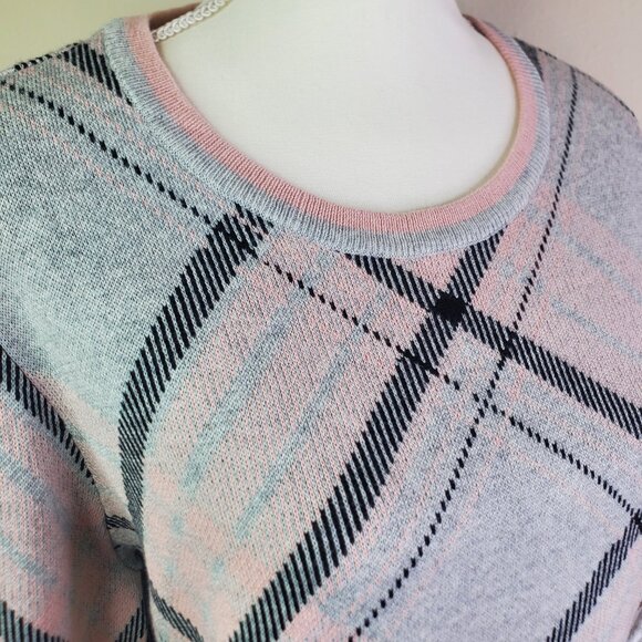 Charter Club Womens Grey Argyle Knit Sweater XL - Picture 2 of 11